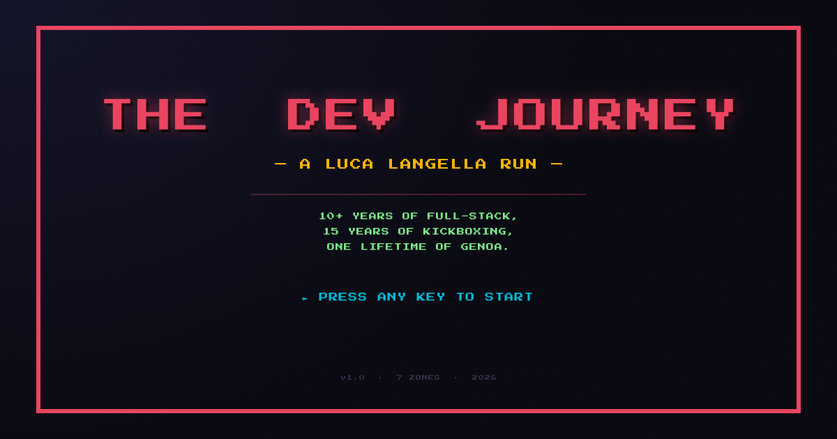 Luca Langella — Full Stack Developer · The Dev Journey